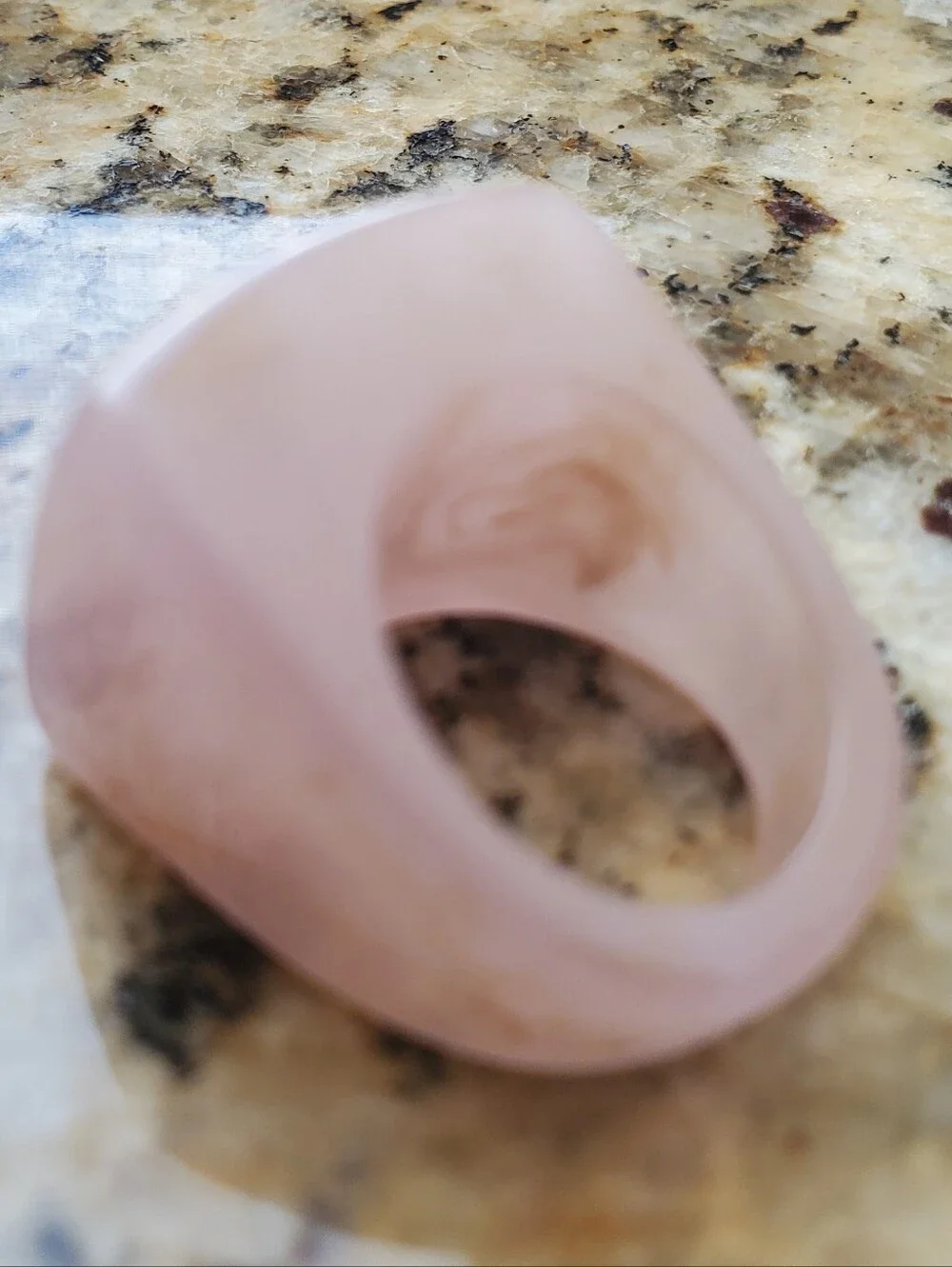 Square Resin Cabochon in Dusty Rose Ring